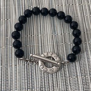Tiffany 8mm Black Onyx Bead Bracelet
